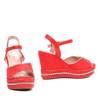 OUTLET Red wedge sandals Abigalia- Shoes