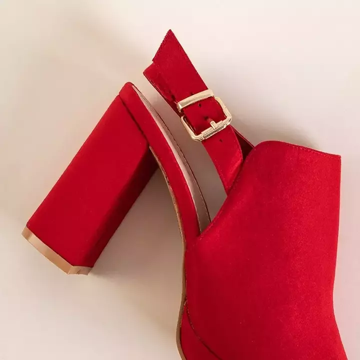 OUTLET Red women's high-heeled sandals Wefira - Footwear