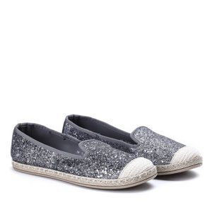 OUTLET Sean's gray espadrilles with glitter - Shoes
