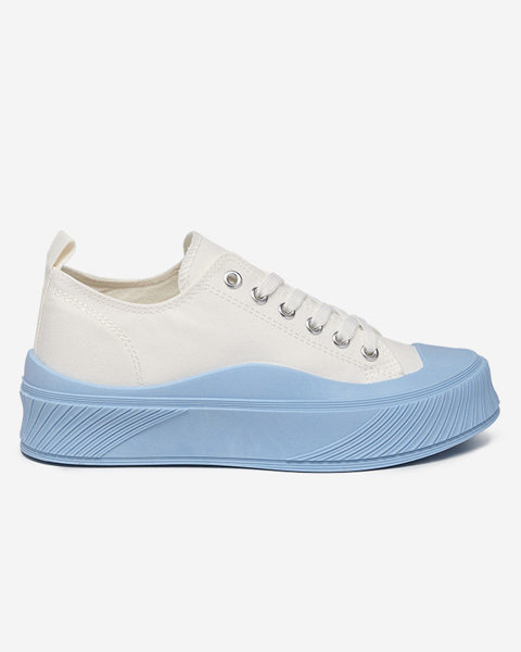 OUTLET White and blue women's sneakers Nerikas - Footwear