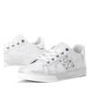 OUTLET White sneakers with pearls and cubic zirconia Emilia - Footwear