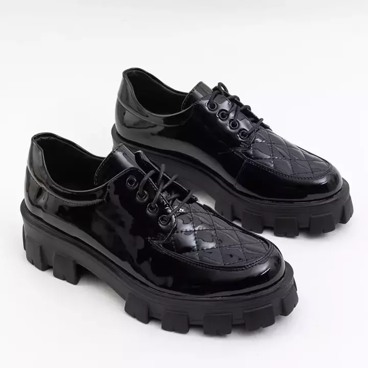 OUTLET Women's black lacquered half shoes Diaz - Footwear