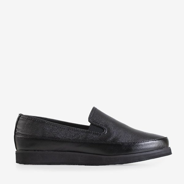 OUTLET Women's black shiny slip on shoes Melerda - Footwear
