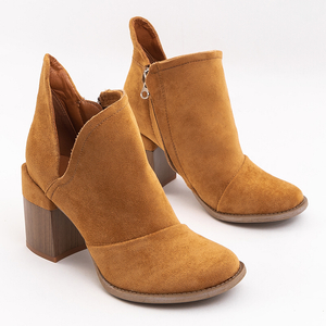 OUTLET Women's camel ankle boots Plinara - Footwear