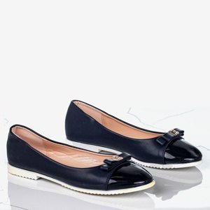 OUTLET Women's navy blue ballerinas with a Regan bow - Shoes