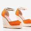 Orange espadrilles on a high wedge Sablac - Footwear