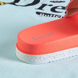 Orange women's platform sandals with cubic zirconia Sailor - Footwear