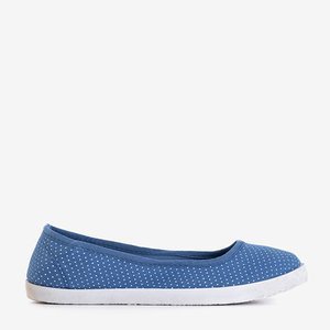 Orinara women's blue polka dot ballerinas - shoes