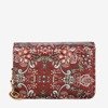 Patterned small women's wallet in burgundy color - Wallet
