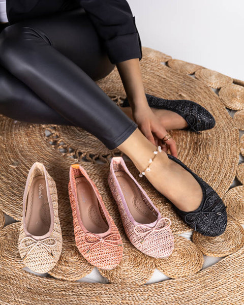 Pink Wewo women's woven ballerinas - Footwear