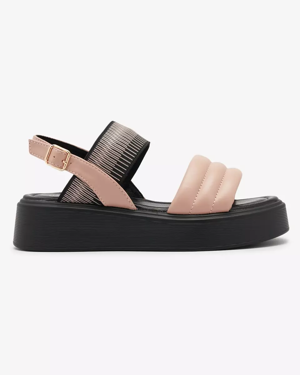 Pink and black women's sandals on a thicker sole Uvino- Footwear