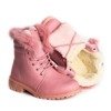 Pink boots with decorative fur Massinea - Footwear