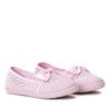 Pink girls' sneakers with a satin bow Sugar Boomb - Footwear