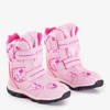 Pink girls' snow boots with patterns Atalia - Footwear