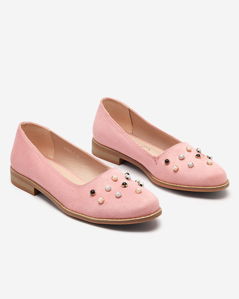 Pink women's ballerinas with Coinel pearls - Shoes