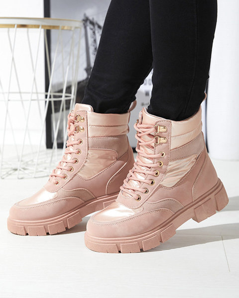 Pink women's insulated trapper boots Kasemi- Footwear