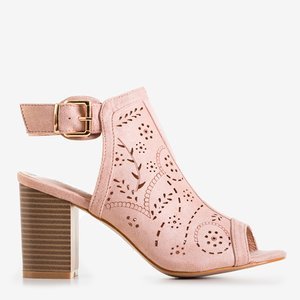 Pink women's openwork sandals on a post Jasmines - Footwear