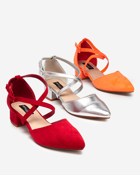 Pumps for women with flat heels in red Wohasi- Shoes