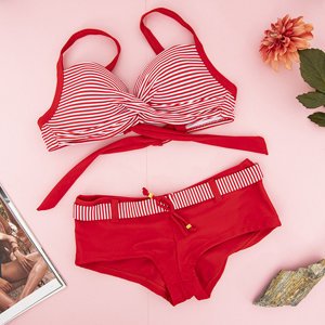 Red Women's Striped Two-Piece Swimsuit - Underwear