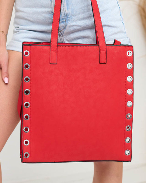 Red ladies 'shopper bag with grommets - Accessories