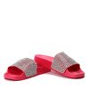 Red slippers with cubic zirconia Fonna - Footwear
