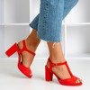 Red women&#39;s sandals on the higher Morata post - Footwear 1