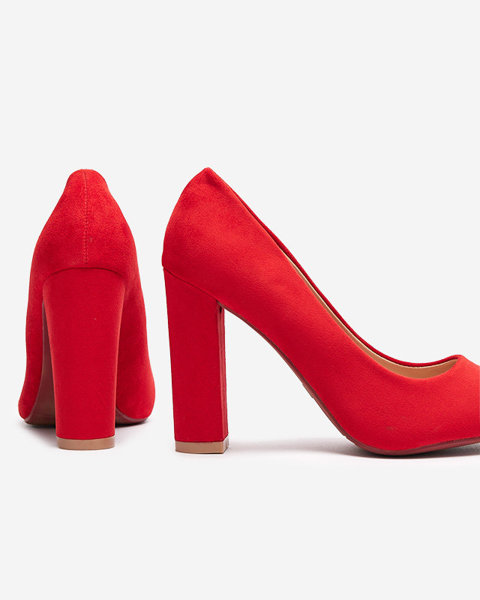 Red women's eco-suede pumps Zelera - Footwear