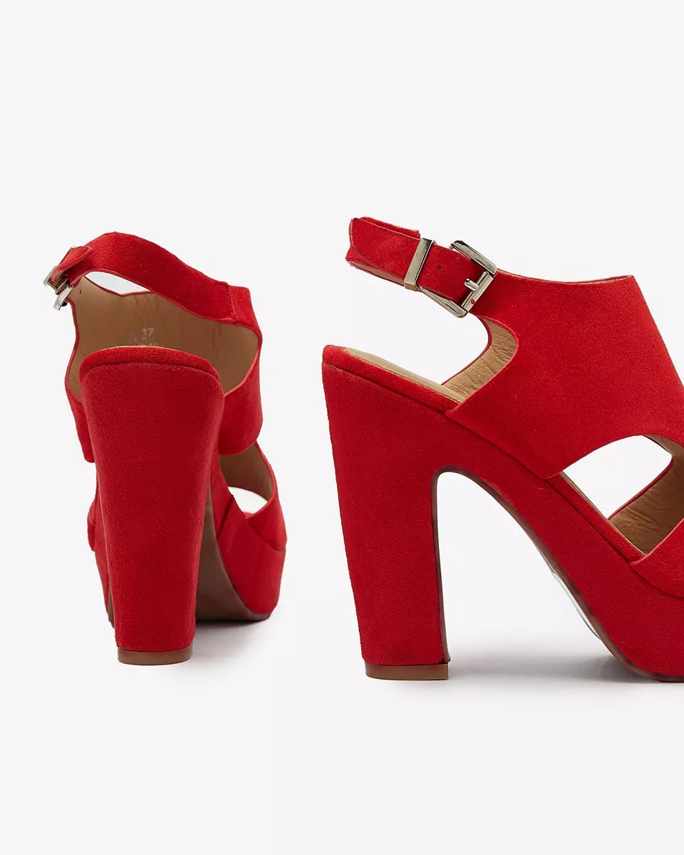 Red women's sandals on a post Lamiess - Footwear