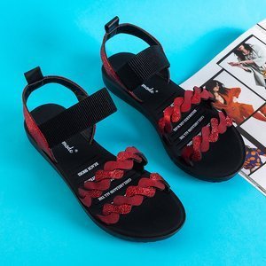 Red women's strappy sandals Bijuu - Footwear