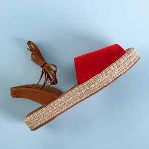 Red women's tied sandals Alvina - Footwear