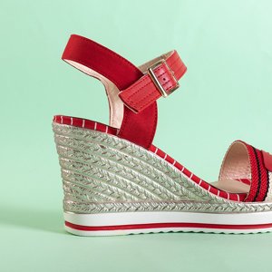 Red women's wedge sandals Carlota - Footwear