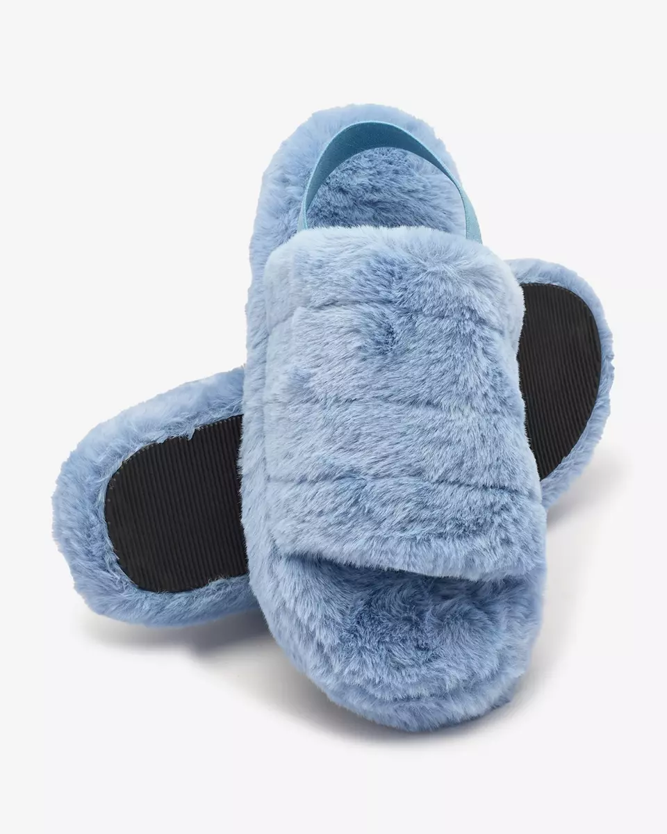 Royalfashion Blue women's fur slippers Nabres