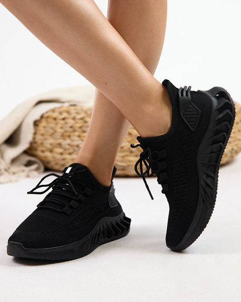 Shann women's black woven sports shoes - Footwear