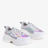 Silver holographic trainers on a thick platform Nessa - Shoes