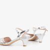 Silver women's sandals with low heels Fererre - Shoes