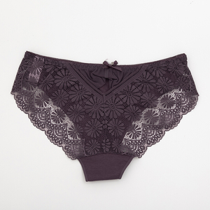 Violet women's panties with lace - Underwear