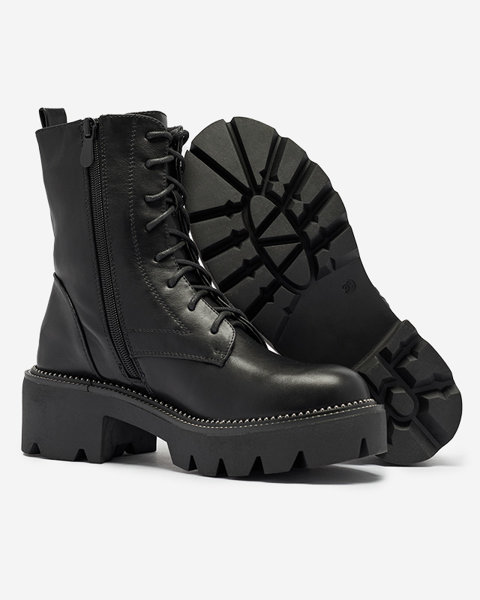Warmed black bager boots for women Rettyp- Obuwie