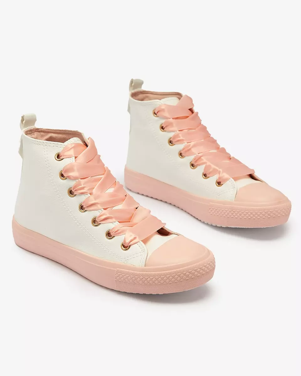 White-Pink Women's Sports Sneakers Macako- Footwear