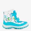 White and blue girls' snow boots with Chiyoko print - Footwear