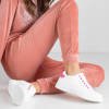 White and fuchsia Oxana women's sneakers - Footwear