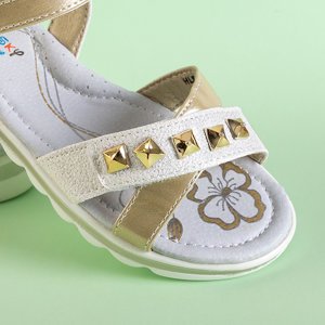 White and gold children's sandals Anisis - Footwear