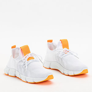 White and orange women's sports shoes Baym - Footwear