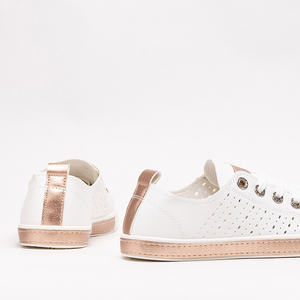 White and pink openwork sneakers Andreia - Footwear