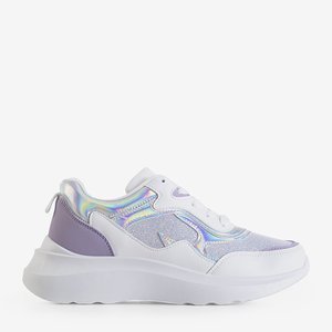 White and purple women's sports shoes from Comie - Footwear