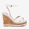 White sandals on a high wedge Erika- Shoes 1