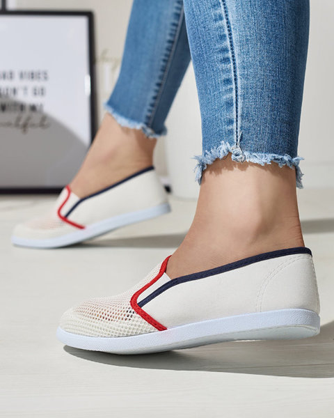 White slip on with mesh Dire - Footwear