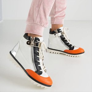 White sports ankle boots with a lacquered finish Krillas - Footwear