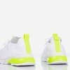 White sports shoes with neon yellow Brighton inserts - Footwear 1