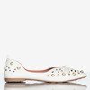 White women's ballerinas with Lil decorations - Footwear 1