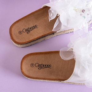 White women's platform flip-flops Izylda - Footwear